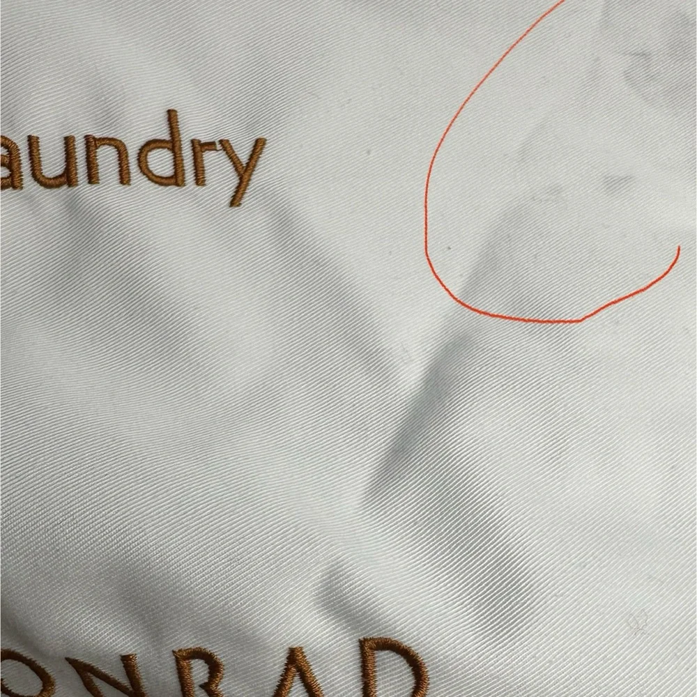 Conrad Nashville embroidered laundry bag twill drawstring white 15 x 22in